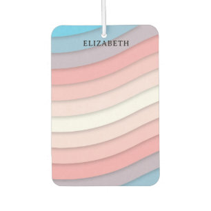 Personalised Multicolored Waves Car Air Freshener