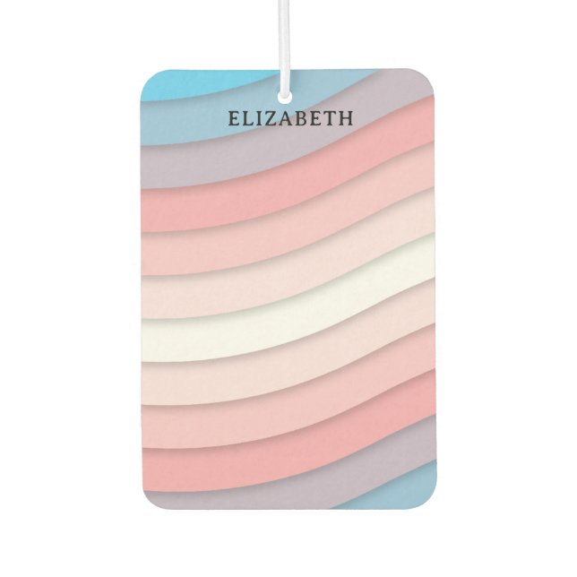 Personalised Multicolored Waves Car Air Freshener (Front)