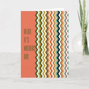 Personalised Multicolored Wavy Zigzag Pattern Card