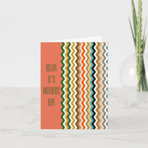 Personalised Multicolored Wavy Zigzag Pattern Card