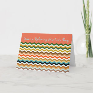 Personalised Multicolored Wavy Zigzag Pattern Card