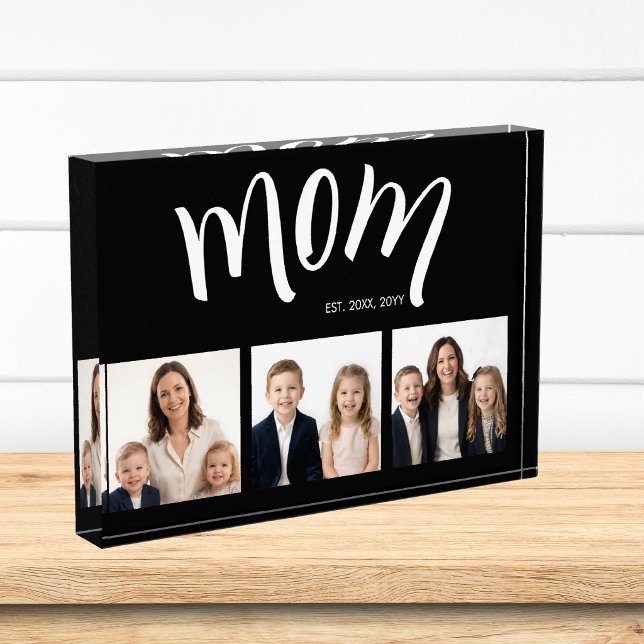 Personalised Mum 3 Photo Collage Acrylic  Block (Creator Uploaded)