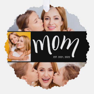 Personalised Mum 4 Photo Collage Kids Tree Decoration Card