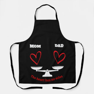 Personalised Mum and Dad Equality Heart Balance Bl Apron