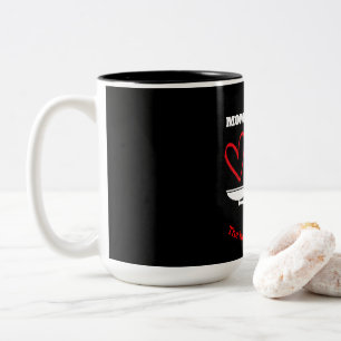 Personalised Mum and Dad Heart Balance Scale Black Two-Tone Coffee Mug