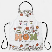 Personalised Mum And Kids Hands Apron, Custom Gift