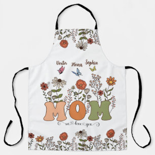 Personalised Mum And Kids Hands Apron, Custom Gift Apron