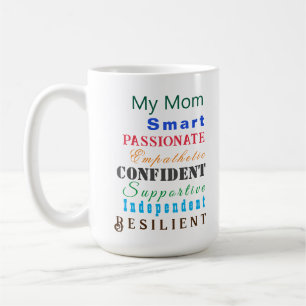 Personalised Mum Colourful Qualities of Great Wome Coffee Mug