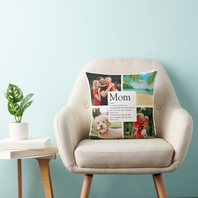 Personalised Mum Definition 4 Photo Collage Cushion (Chair)