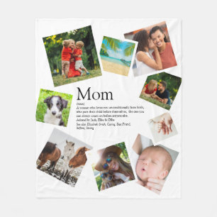 Personalised Mum Definition 9 Photo Collage Fleece Blanket