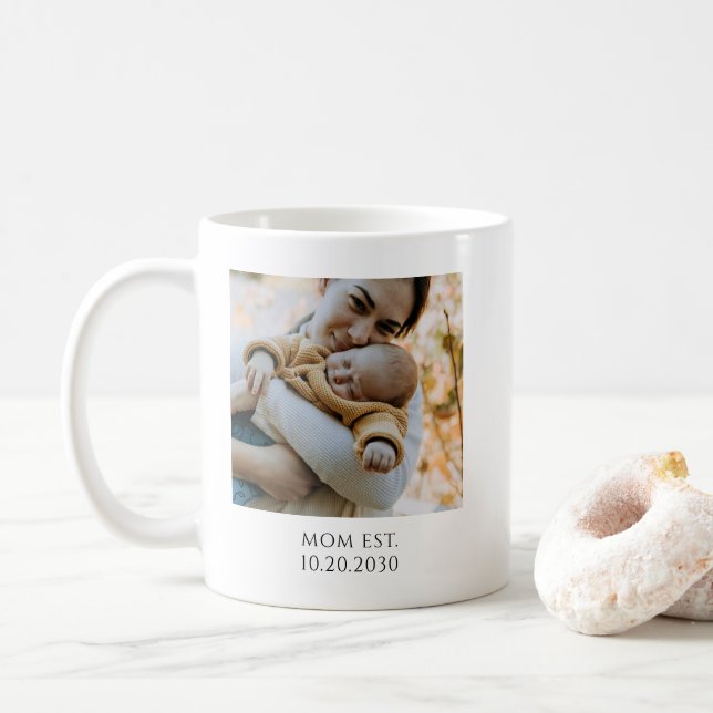 Personalised Mum Established Photo Coffee Mug (With Donut)