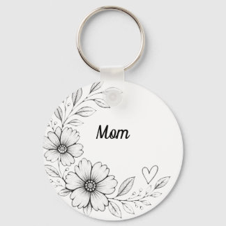 Personalised Mum Floral Charm Keychain