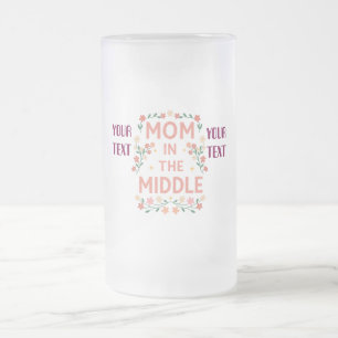 Personalised Mum Floral Custom Text Gift  Frosted Glass Beer Mug