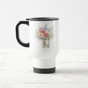 Personalised Mum Garden Custom Floral Mother’s Travel Mug