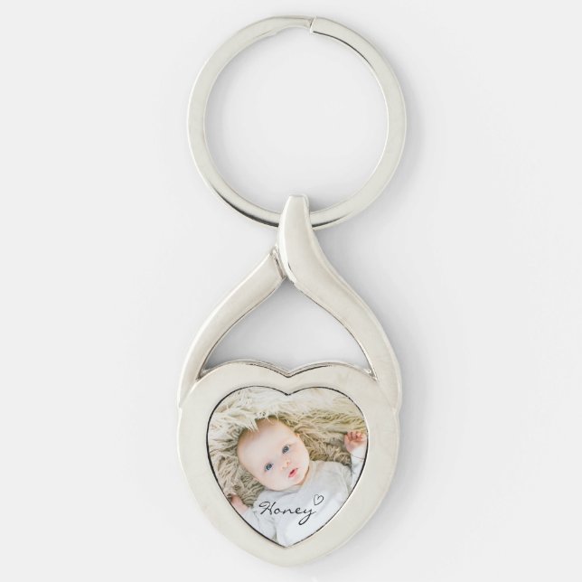 personalised mum gift, Custom family photo on Keyc Key Ring (Front)