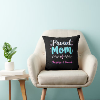 Personalised Mum Gift | Proud Mum of Custom Name Cushion