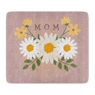 Personalised Mum Glass Cutting Board Mothers Day