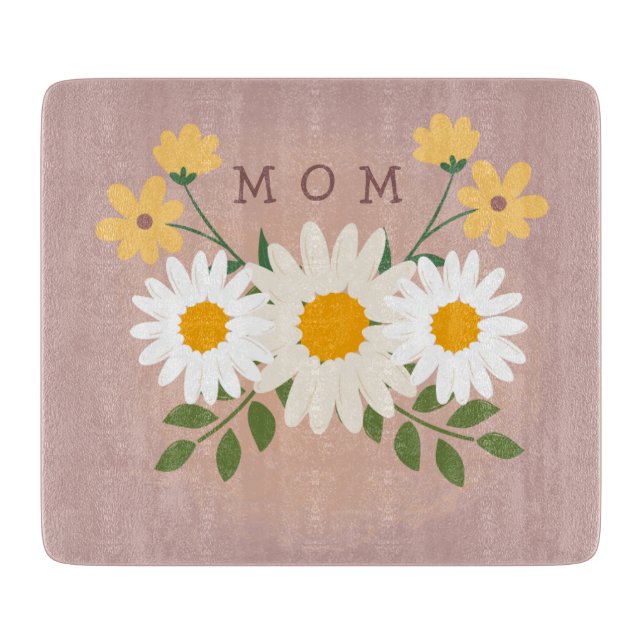 Personalised Mum Glass Cutting Board Mothers Day (Front)