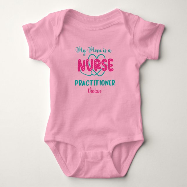 Personalised Mum is Nurse Practitioner   Baby Bodysuit (Front)