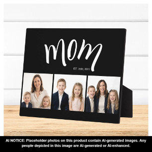 Personalised Mum Kids 3 Photo Collage Mum Est Year Plaque