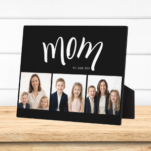 Personalised Mum Kids 3 Photo Collage Mum Est Year Plaque