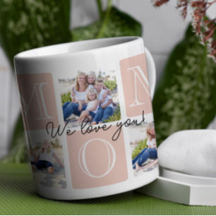 Personalised Mum Love 7 Photo Collage Coffee Mug