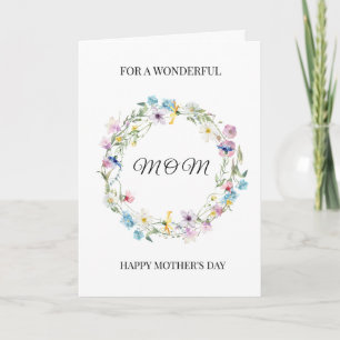 Personalised Mum Mother's Day Floral Wreath Card
