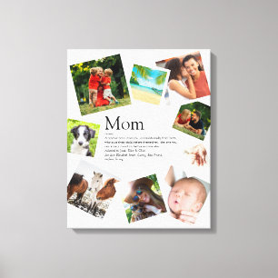 Personalised Mum Name Definition 9 Photo Collage Canvas Print