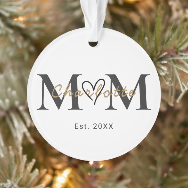 Personalised Mum Name Est Year Christmas Ornament (Tree)