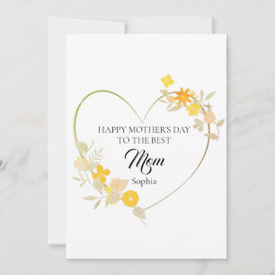 Personalised Mum Name Mother’s Day Floral Heart Card