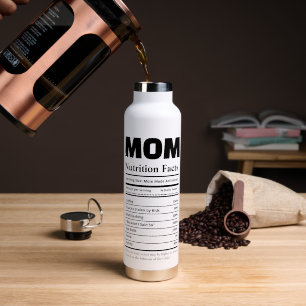 Personalised Mum Nutrition Facts with Photos Water Bottle