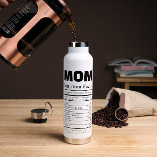 Personalised Mum Nutrition Facts with Photos Water Bottle