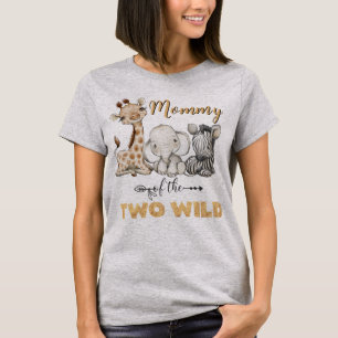 Personalised Mum of the Two Wild 2nd Birthday Foil T-Shirt