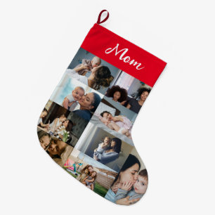 Personalised Mum Photo Collage Christmas Stocking 