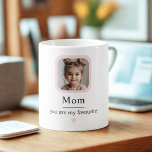 Personalised Mum Photo Mug | You Are My Favourite<br><div class="desc">Make Mum's day with this adorable personalised photo mug featuring her child’s picture and the heartfelt message: “Mum – you are my favourite.” A perfect gift for Mother’s Day, her birthday, or just because. This elegant design includes a soft pink frame around your photo and a pastel heart accent for...</div>