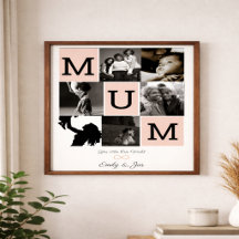Personalised Mum photo print, Mothers day gift 