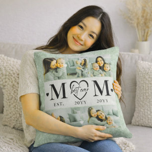 Personalised Mum Photo  Sage Green Cushion