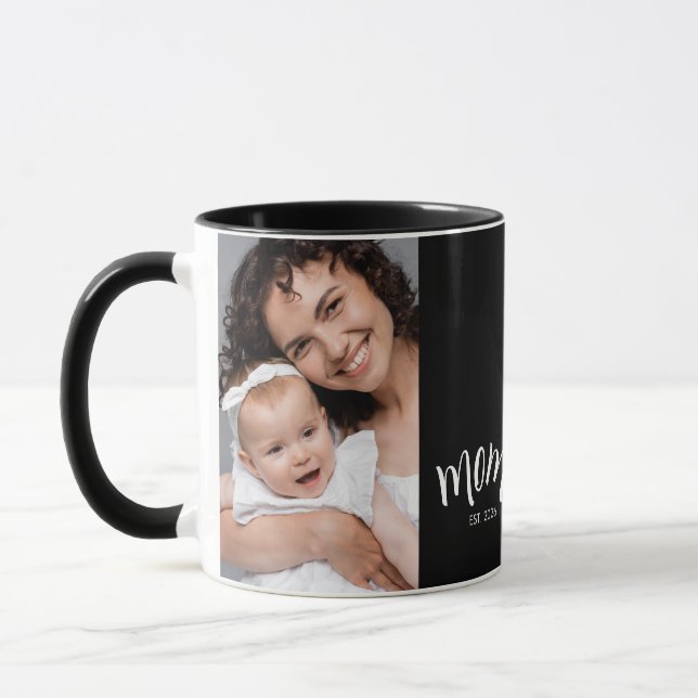 Personalised Mum Photo Year Established Coffee Mug (Left)