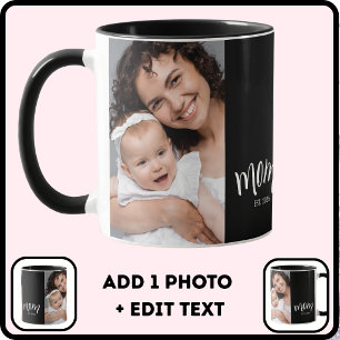 Personalised Mum Photo Year Established Coffee Mug