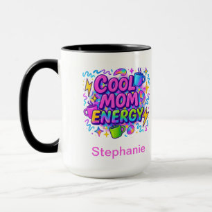 Personalised Mum Pink Blue Bright Neon Gift Mug
