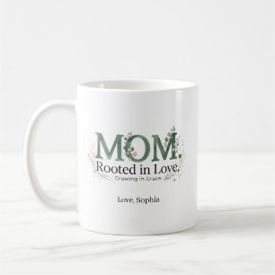 Personalised Mum Rooted in Love Growing in Grace Coffee Mug
