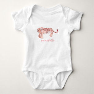 Personalised Mum Tiger & Cub Girl Baby Bodysuit
