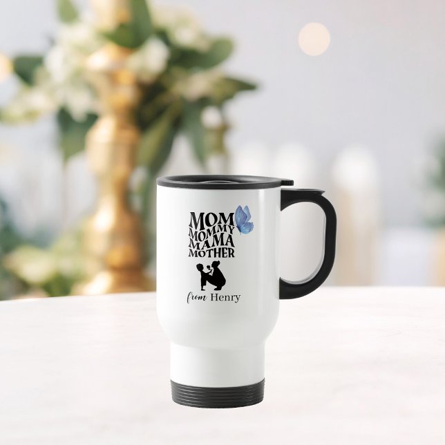 Personalised Mum Typography Travel Mug (Creator Uploaded)