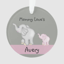 Personalised Mummy And Baby Elephant Ornament