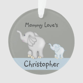 Personalised Mummy And Baby Elephant Ornament