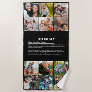 Personalised Mummy Definition 12 Photo Collage Beach Towel