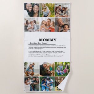 Personalised Mummy Definition 12 Photo Collage Beach Towel