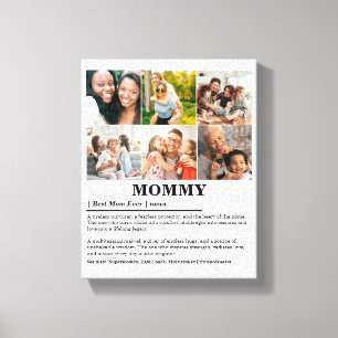 Personalised Mummy Definition 6 Photo Collage Canvas Print