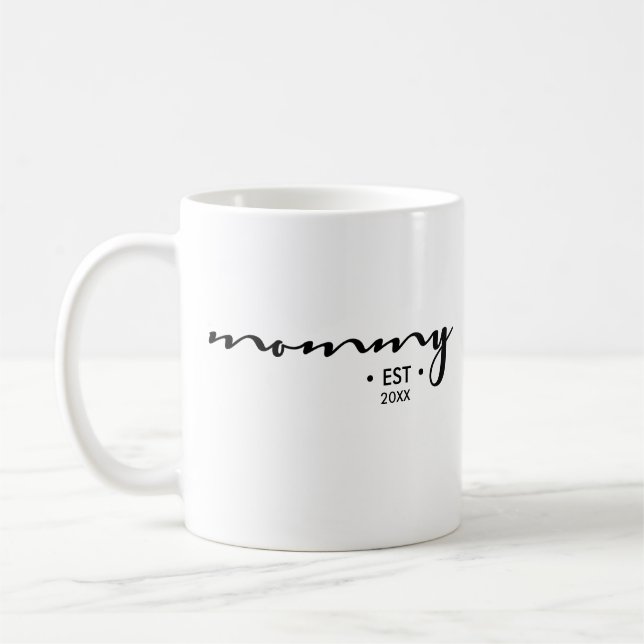Personalised, Mummy, Established, Year Coffee Mug (Left)
