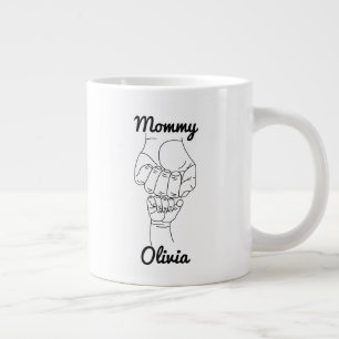 Personalised Mummy Mama Mum Gift with Kid's Name Large Coffee Mug